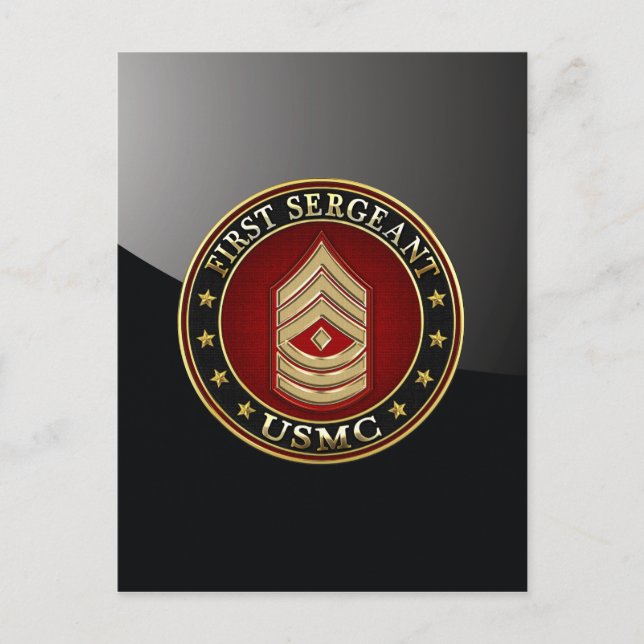 Carte Postale Marines des États-Unis : Premier sergent (USMC 1er (Devant)