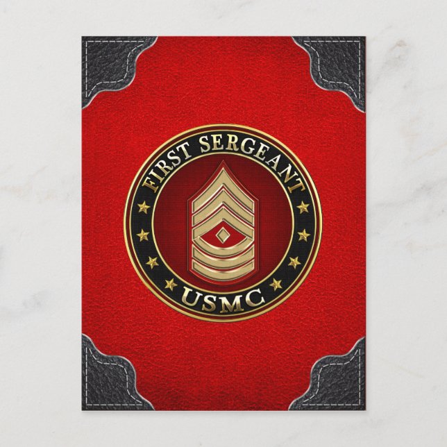 Carte Postale Marines des États-Unis : Premier sergent (USMC 1er (Devant)