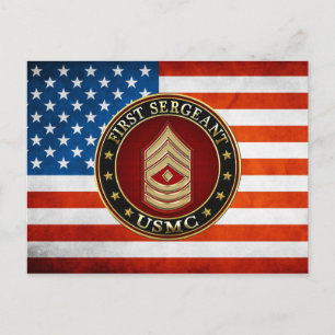 Carte Postale Marines des États-Unis : Premier sergent (USMC 1er