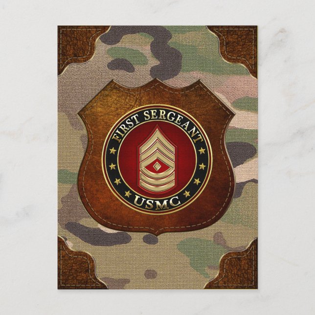 Carte Postale Marines des États-Unis : Premier sergent (USMC 1er (Devant)