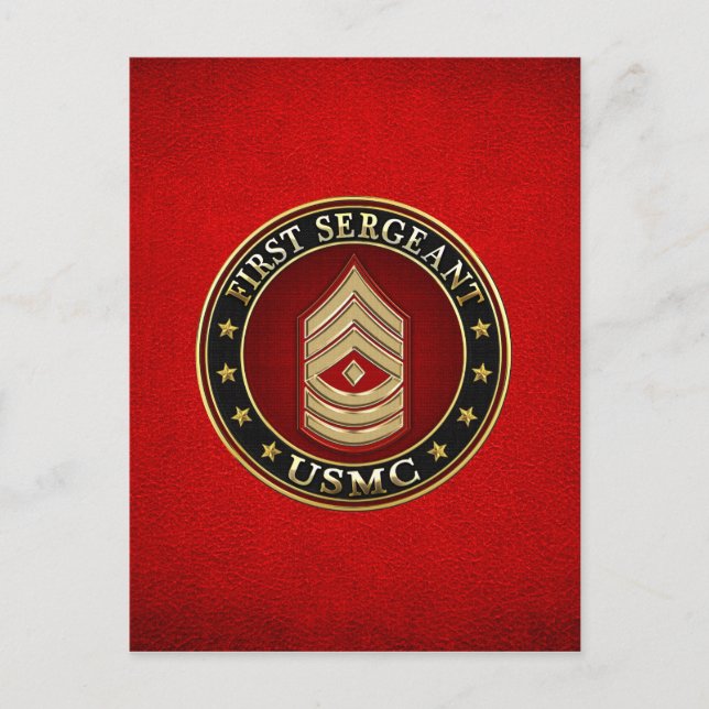 Carte Postale Marines des États-Unis : Premier sergent (USMC 1er (Devant)
