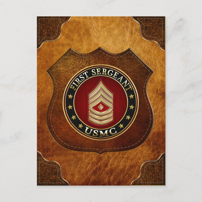 Carte Postale Marines des États-Unis : Premier sergent (USMC 1er (Devant)