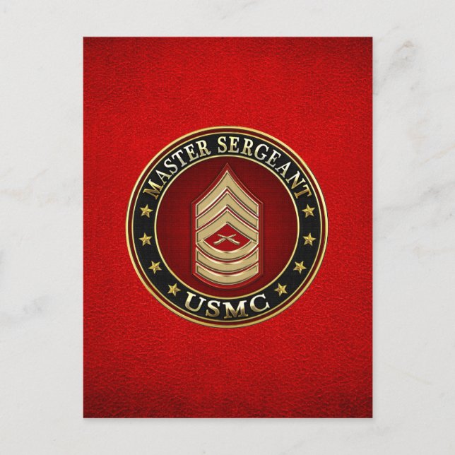 Carte Postale Marines des États-Unis : Sergent-maître (USMC MSgt (Devant)