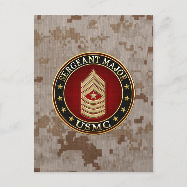 Carte Postale Marines des États-Unis : Sergent-major (SgtMaj de  (Devant)