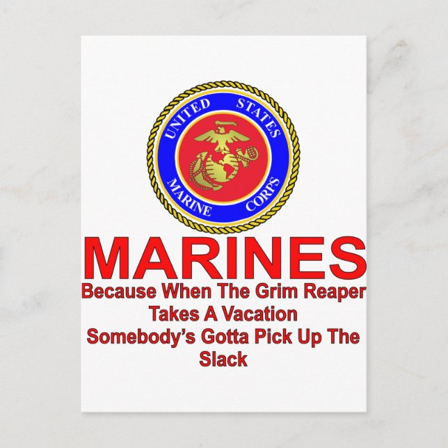 Carte Postale Marines Parce Que Quand La Faucheuse Prend Un Vaca (Devant)