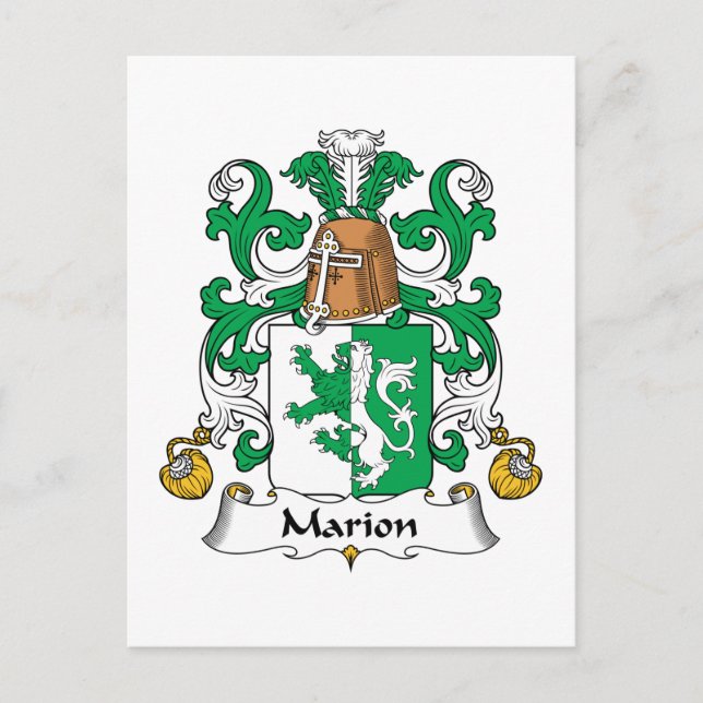 Carte Postale Marion Family Crest (Devant)