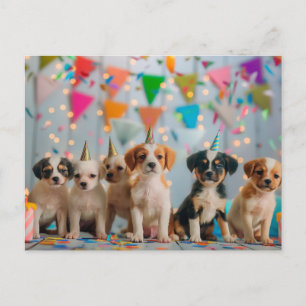 Carte Postale Marionnettes mignonnes Design de fête d'anniversai