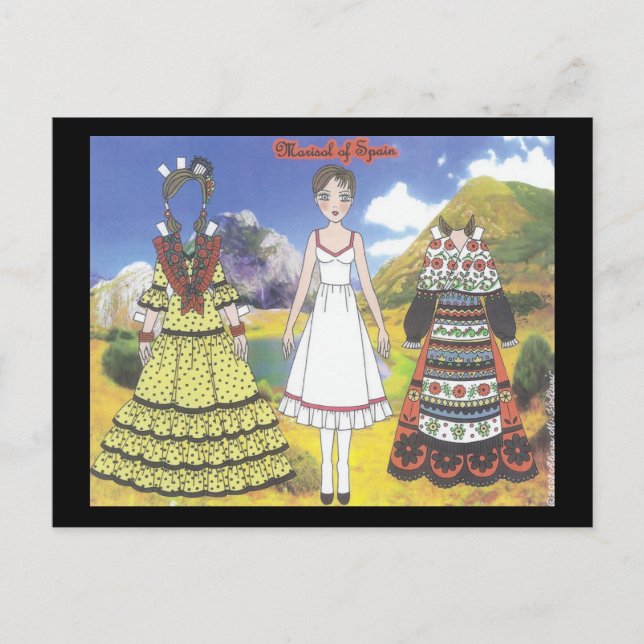 Carte postale Marisol of Spain Paper Doll (Devant)