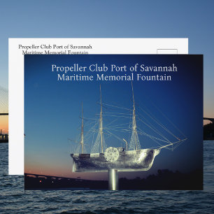 Carte Postale Maritime Memorial Savannah GA