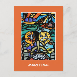 Carte Postale Maritime Sur Orange - Pièces Temps