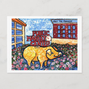 Carte Postale Market Center Pig