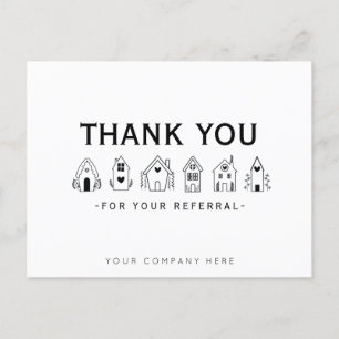 Carte Postale Marketing de remerciement pour les références immo