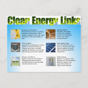 Carte Postale Marketing des entreprises d'énergie propre double 