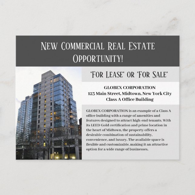 Carte Postale Marketing immobilier commercial (Devant)