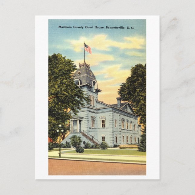 Carte Postale Marlboro County Court House à Bennettsville, SC (Devant)