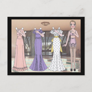 Carte Postale Marlene, dame Art déco de 1935