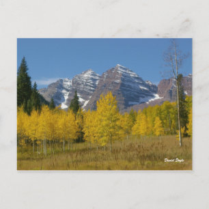 Carte Postale Maroon Bells série #4, Réflexion d'automne.