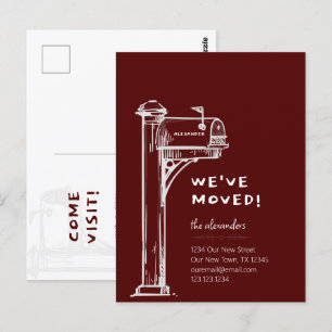 Carte Postale Maroon Nous Avons Déplacé La Boîte Aux Lettres En 