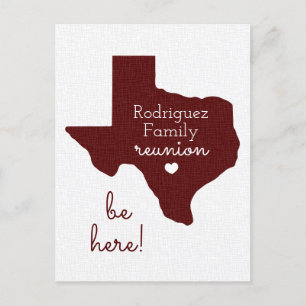 Carte Postale Maroon State of Texas Family Reunion