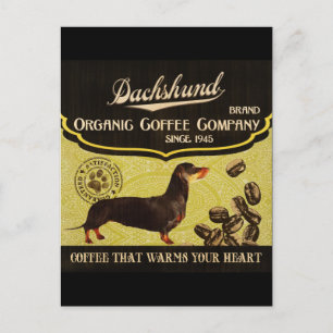 Carte Postale Marque Dachshund - Organic Coffee Company