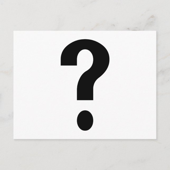 Carte Postale Marque d'interrogation noire (Devant)