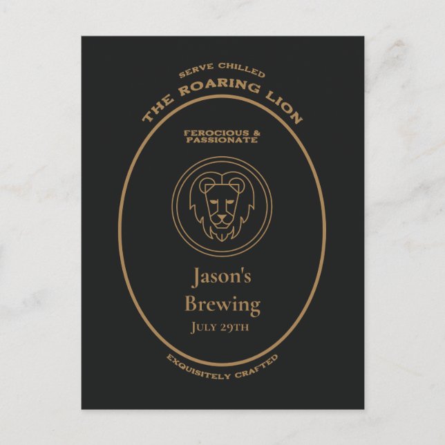 Carte Postale Marque, signes du zodiaque, Lion personnalisable (Devant)