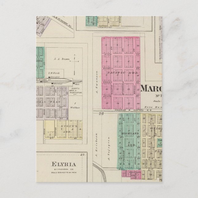 Carte Postale Marquette, Conway, Galva, Elyria, Ames, Kansas (Devant)