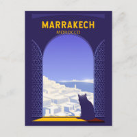 Marrakech Maroc Cat Retro