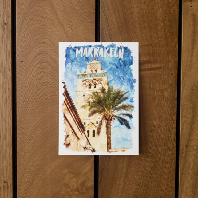 Carte Postale Marrakech Maroc Vintage voyage (marrakech morocco retro vintage travel)