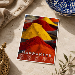 Carte Postale Marrakech marocain coloré Medina Épices