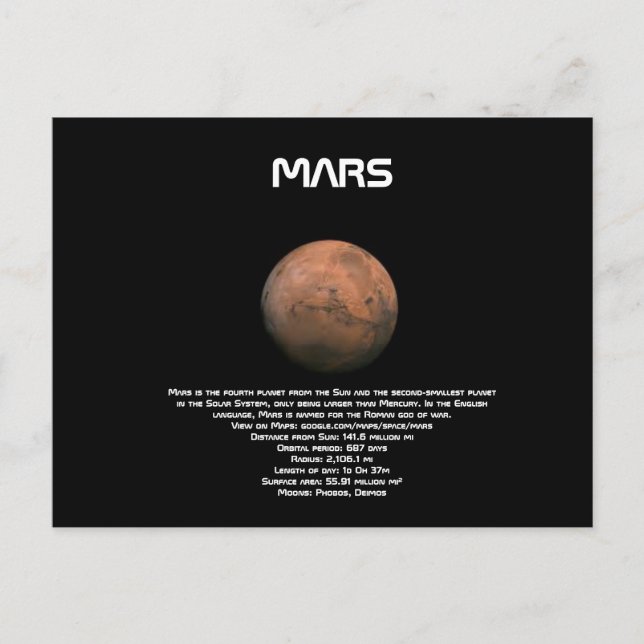 Carte postale Mars (Devant)