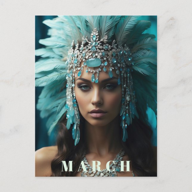 Carte Postale *~* MARS AP53 Boho Headdress AQUAMARINE (Devant)