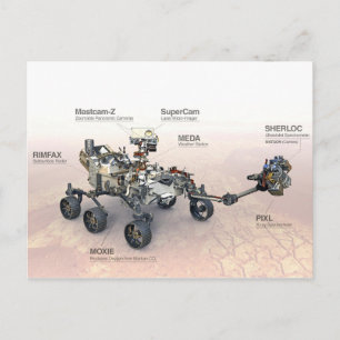 Carte Postale Mars La Persévérance Rover Avec Instruments