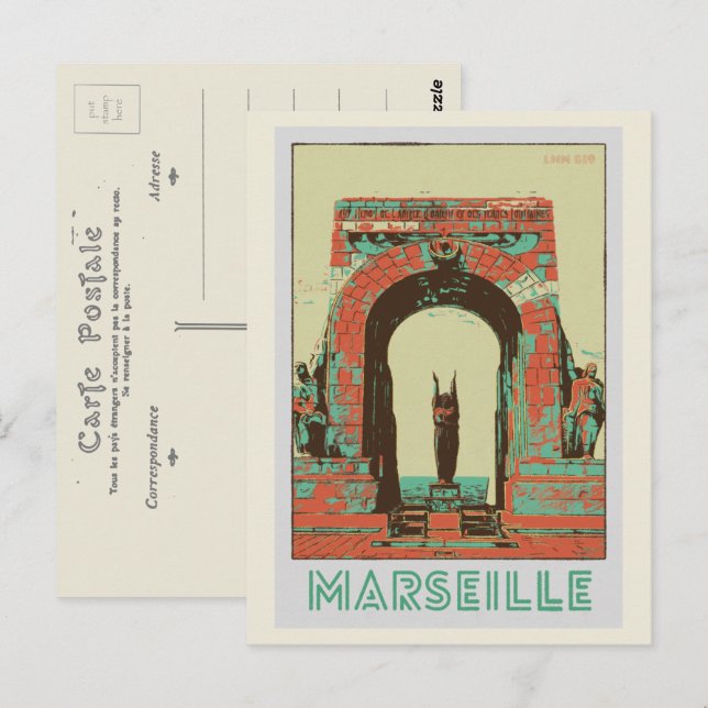 Carte Postale Marseille La Porte d'Orient illustration France (Devant / Derrière)