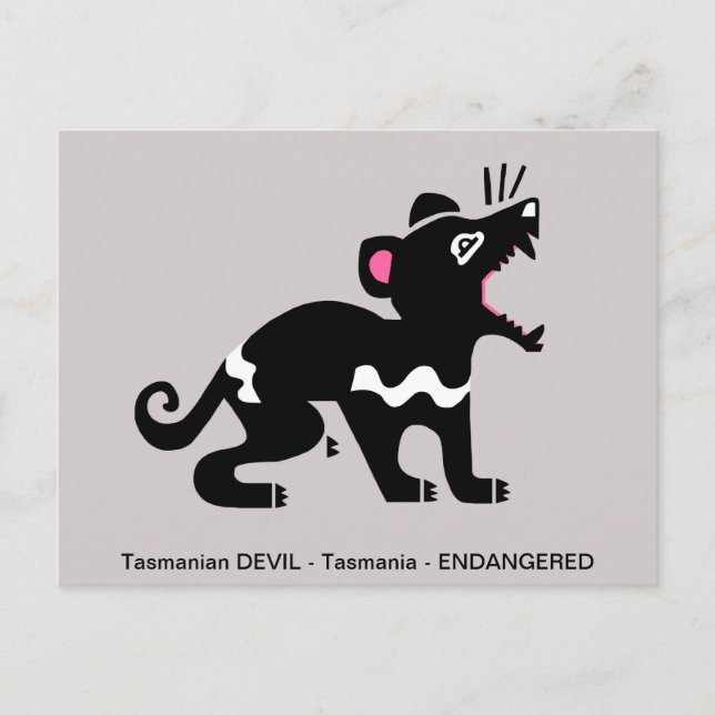 Carte Postale Marsupial - DIABLE de Tasmanie - Faune australienn (Devant)