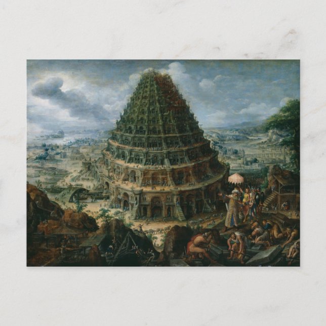 Carte Postale Marten van Valckenborch - La Tour de Babel (Devant)