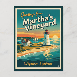 Carte Postale Martha's Vineyard MA, phare d'Edgartown