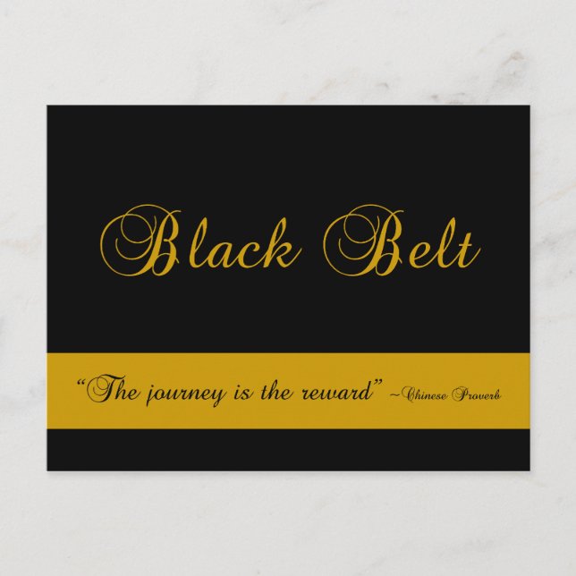 Carte Postale Martial Arts Black Belt Voyage Félicitations (Devant)