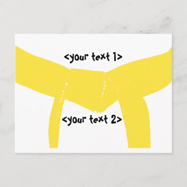 Carte Postale Martial Arts Ceinture Jaune (Devant)