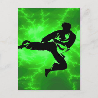 Carte Postale Martial Arts Green Lightning Man