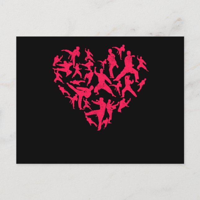 Carte Postale Martial Arts Heart Love Training Karate Tae Kwon D (Devant)