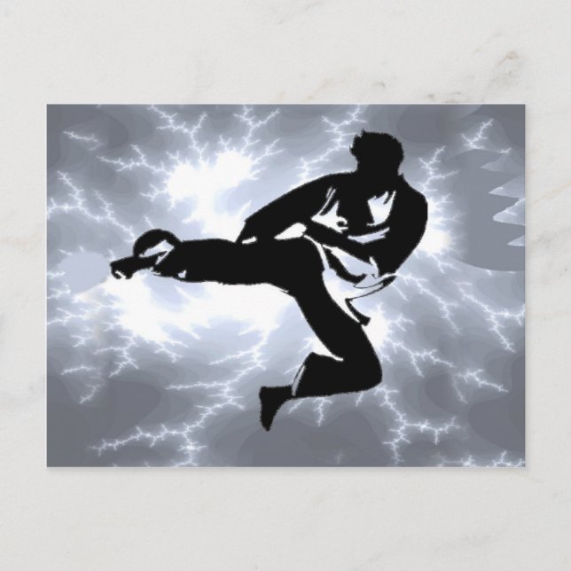 Carte Postale Martial Arts Silver Lightning man (Devant)