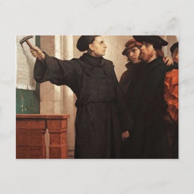 Carte Postale Martin Luther Nailing 95 Thèses (Devant)