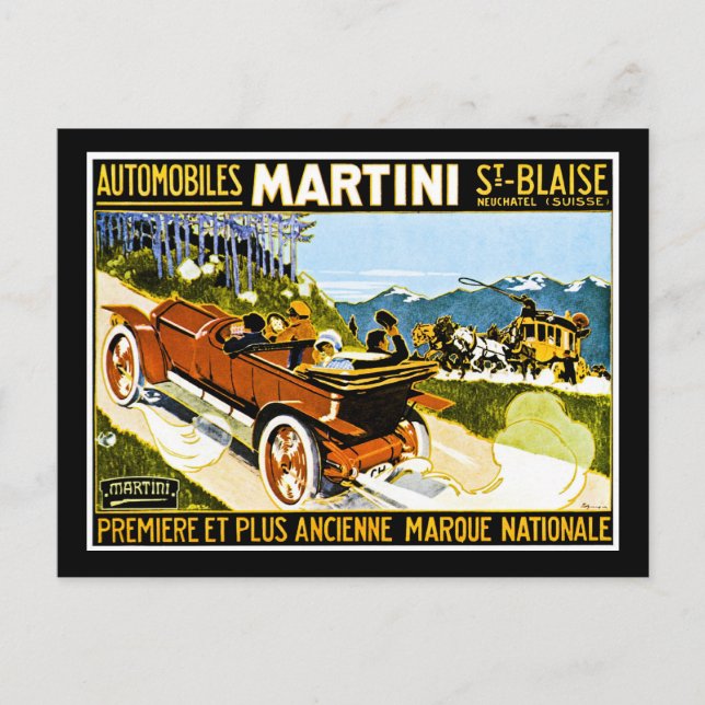 Carte Postale Martini Automobiles (Devant)