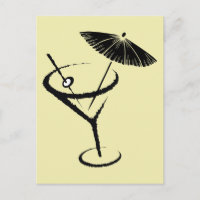 Martini ~ Cocktail Retro Boire Olive & Umbrella