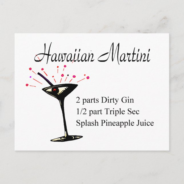 Carte Postale Martini hawaïen (Devant)
