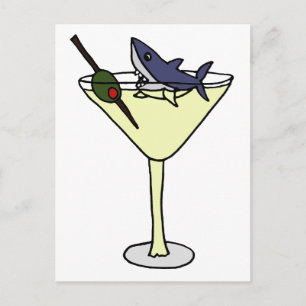 Carte Postale Martini Manger du requin Olive