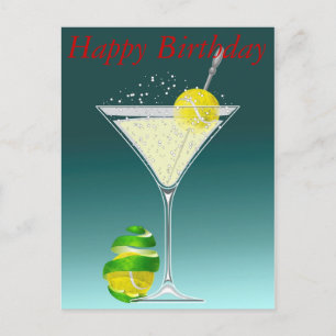 Carte Postale Martini Tennis Joyeux Anniversaire
