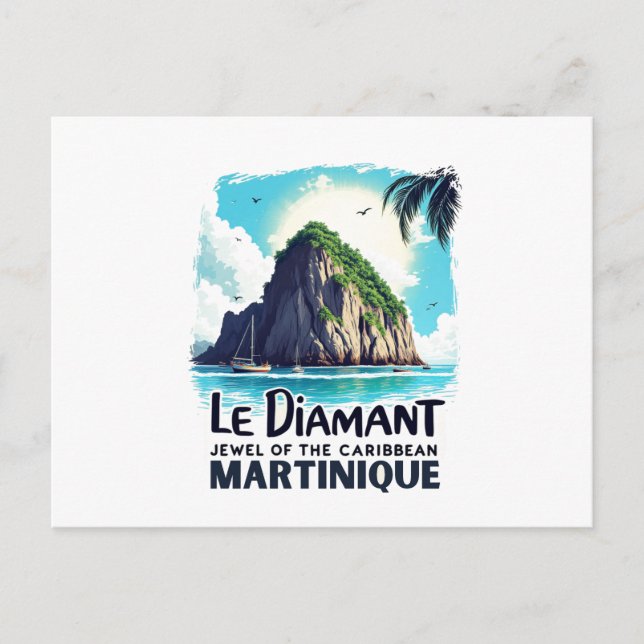 Carte postale Martinique – Illustration Le Diamant (Devant)