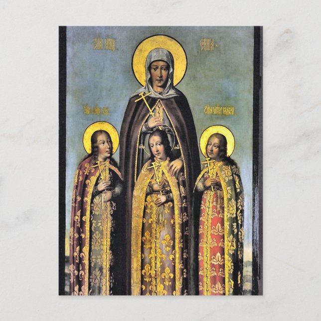 Carte Postale Martyrs Foi, Espoir, Charité, Leur mère, Sophia (Devant)